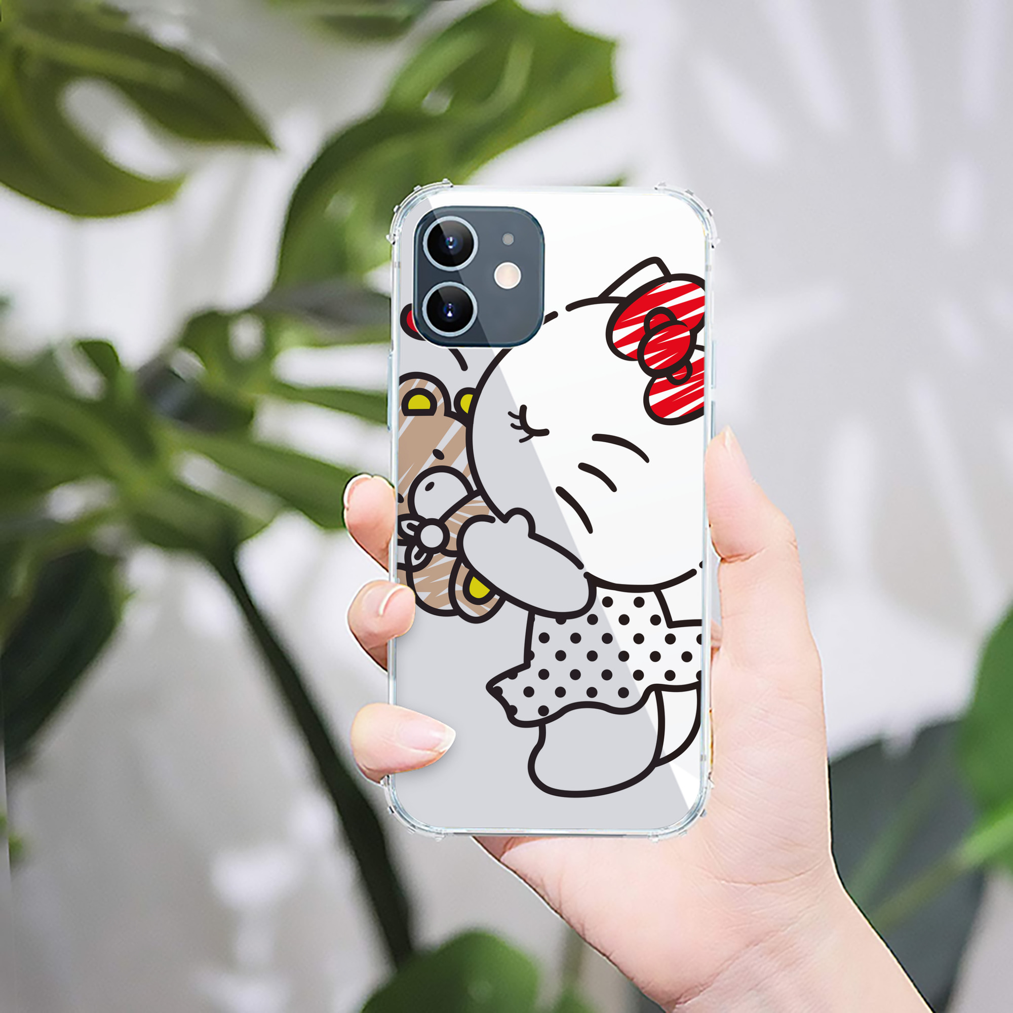 （画像用） Hello Kitty ハローキティ 【iPhone 12シリーズ対応】透明スマホケース（クリアソフトケース）